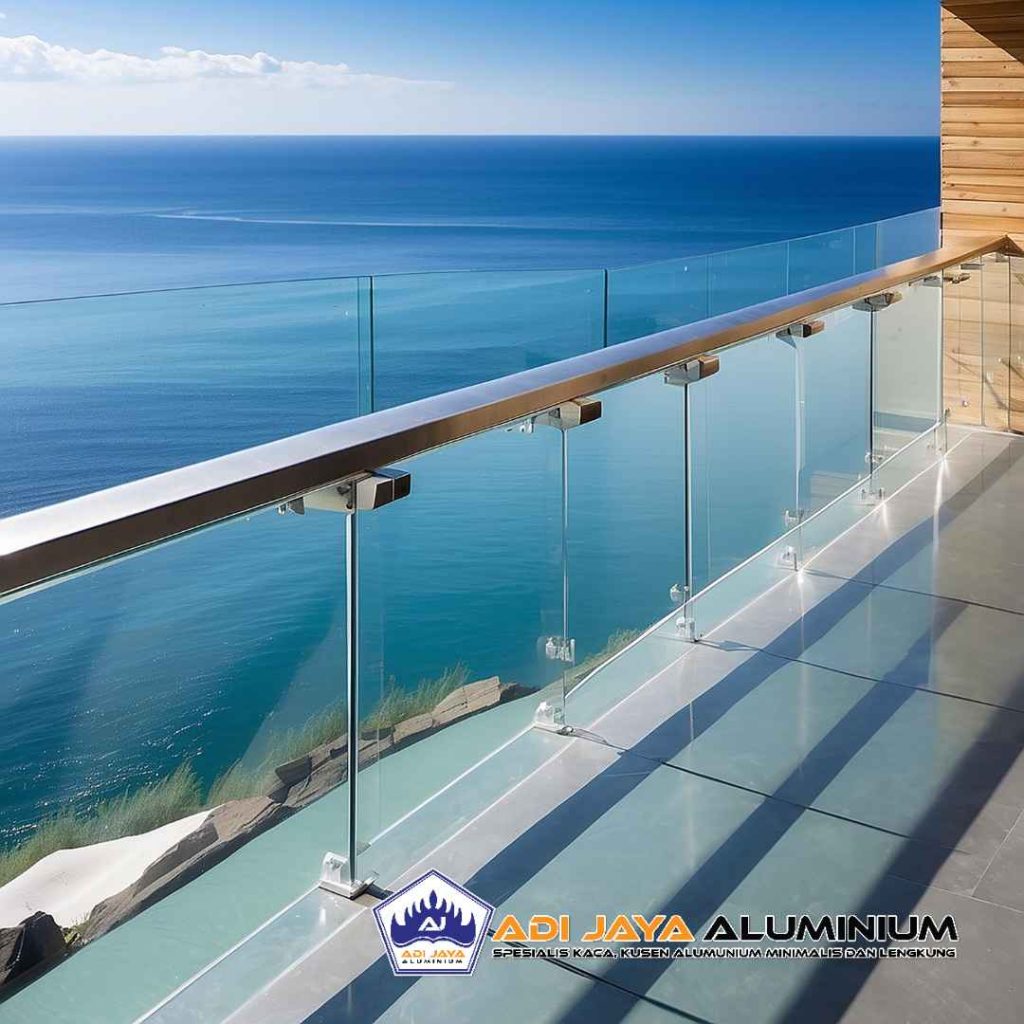 Pagar balkon kaca minimalis