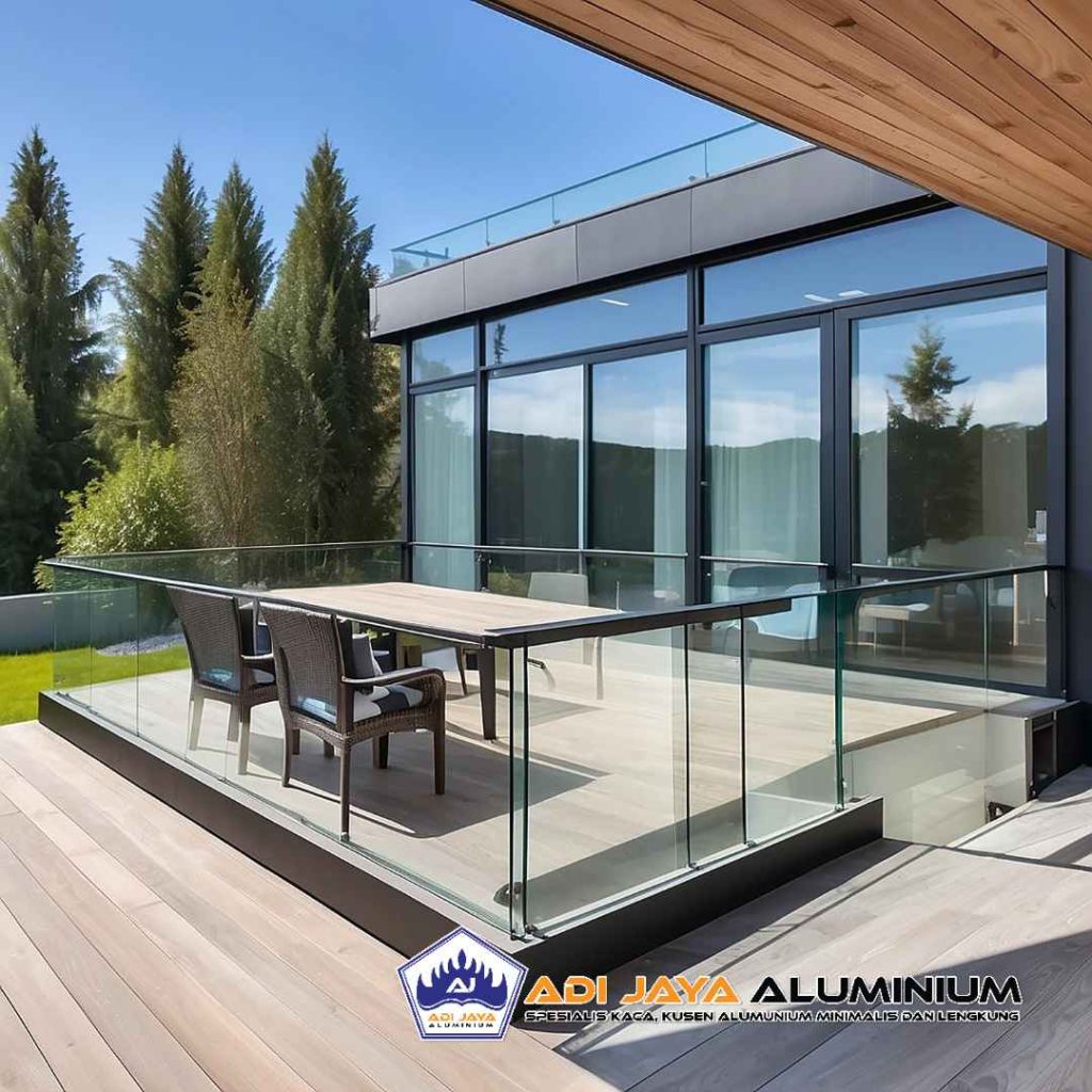 Pagar balkon kaca minimalis