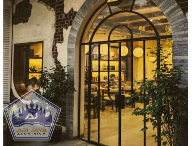 Pintu aluminium lengkung Jakarta custom cafe termurah promo bulan ini!