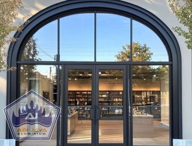 Pintu aluminium lengkung Jakarta custom cafe termurah promo bulan ini!